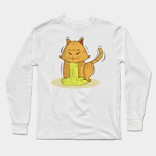 Vomit Cat funny Long Sleeve T-Shirt